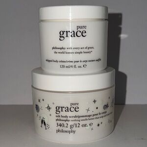 Philosophy Pure Grace Bundle w/Whipped Body Crème+Salt Body Scrub NEW + SEALED!